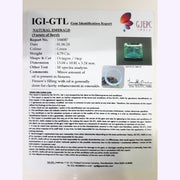 4.79/CT Natural Panna Stone with Govt. Lab Certificate (12210)